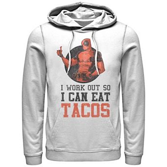 Men's Marvel Deadpool I Work Out So I Can Eat Tacos Graphic Hoodie