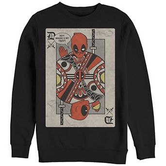 Men's Marvel Deadpool Playing Card Graphic Fleece