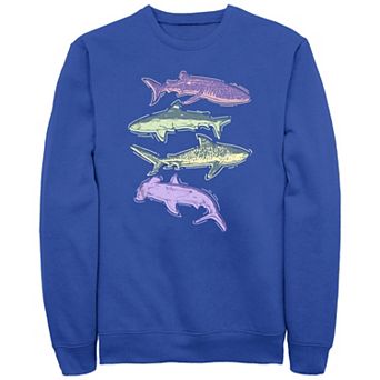 Men's Colorful Sharks Graphic Fleece