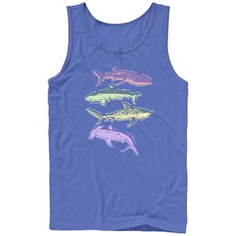 Men's Colorful Sharks Graphic Tank
