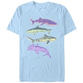 Men's Colorful Sharks Graphic Tee