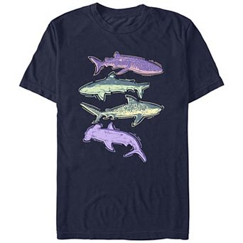 Men's Colorful Sharks Graphic Tee