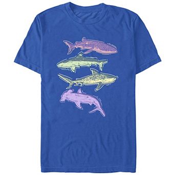 Men's Colorful Sharks Graphic Tee
