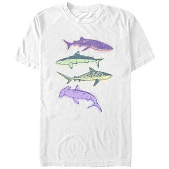 Men's Colorful Sharks Graphic Tee