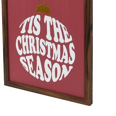 Tis the Christmas Season Ornament Word Art Caption Box Wall Decor