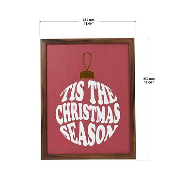 Tis the Christmas Season Ornament Word Art Caption Box Wall Decor