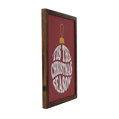 Tis the Christmas Season Ornament Word Art Caption Box Wall Decor