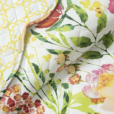 Lush Decor Leilani Watercolor Scallop Edged Floral 3-pc. Quilt Set