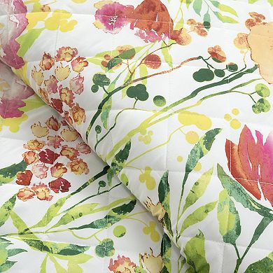 Lush Decor Leilani Watercolor Scallop Edged Floral 3-pc. Quilt Set