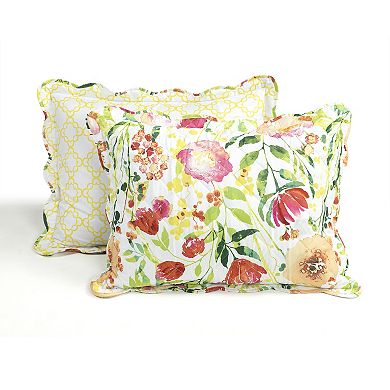 Lush Decor Leilani Watercolor Scallop Edged Floral 3-pc. Quilt Set