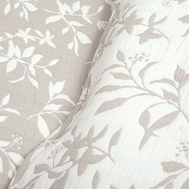 Lush Decor Floral Jacquard Reversible Soft Matelasse Quilt Set