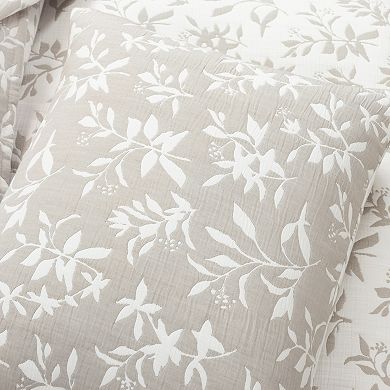 Lush Decor Floral Jacquard Reversible Soft Matelasse Quilt Set