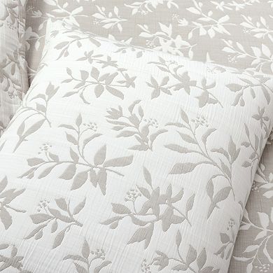 Lush Decor Floral Jacquard Reversible Soft Matelasse Quilt Set