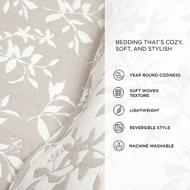 Lush Decor Floral Jacquard Reversible Soft Matelasse Quilt Set