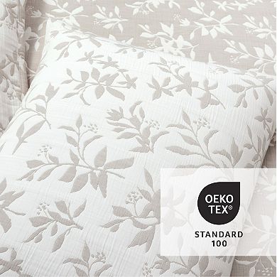 Lush Decor Floral Jacquard Reversible Soft Matelasse Quilt Set