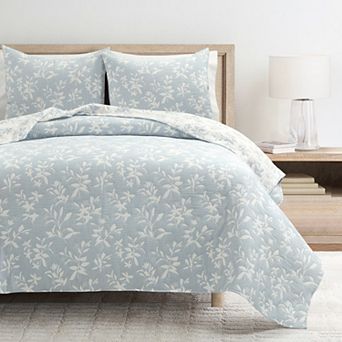 Lush Decor Floral Jacquard Reversible Soft Matelasse Quilt Set