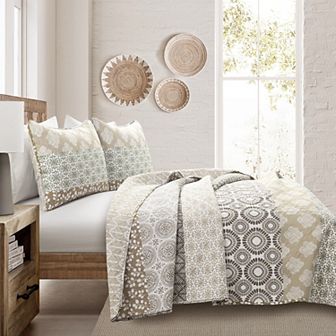 Lush Decor Bohemian Stripe Quilt Set