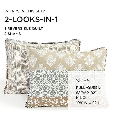 Lush Decor Bohemian Stripe Quilt Set