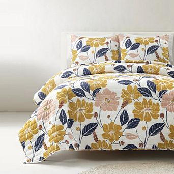 Lush Decor Lucia Abstract Floral Cotton Quilt Set