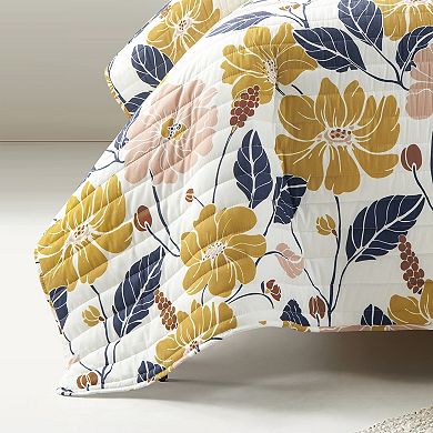 Lush Decor Lucia Abstract Floral Cotton Quilt Set