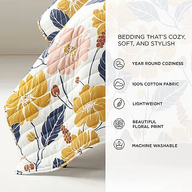 Lush Decor Lucia Abstract Floral Cotton Quilt Set