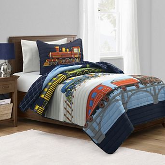 Lush Decor Kids Steam Trains Quilt Set