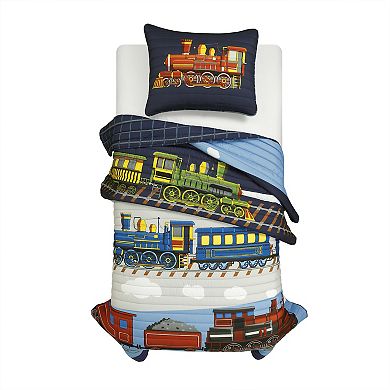 Lush Decor Kids Steam Trains Quilt Set