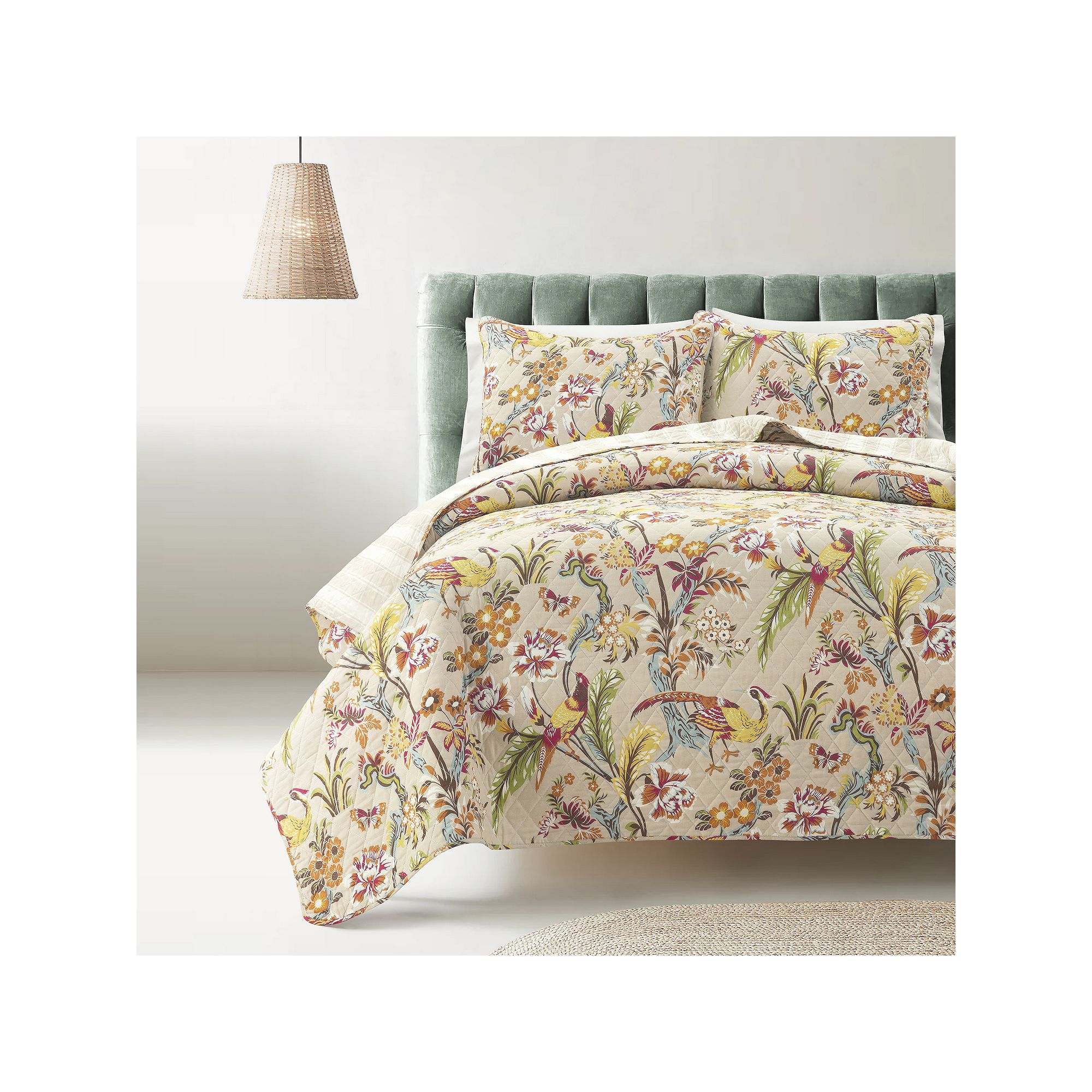 Lush Decor Dolores Reversible Cotton Quilt Set, Beige