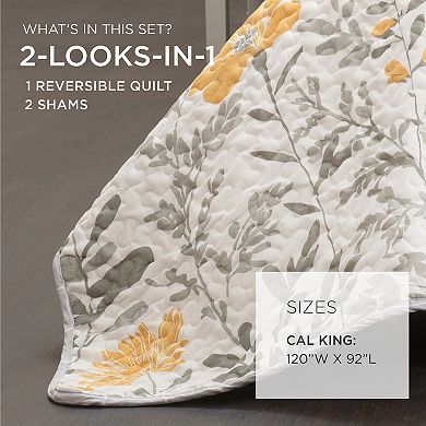 Lush Decor Aprile 3-pc. Reversible California King Quilt Set