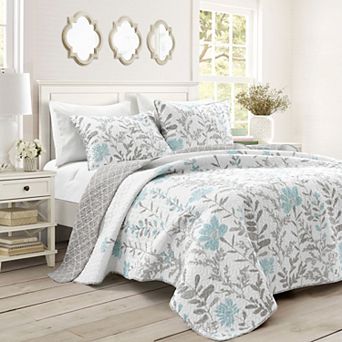 Lush Decor Aprile 3 pc Reversible California King Quilt Set