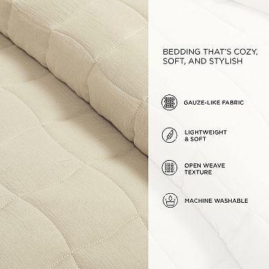Lush Decor Cloud Gauze Neutral Quilt Set