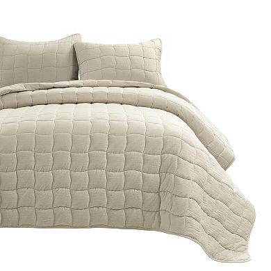 Lush Decor Cloud Gauze Neutral Quilt Set