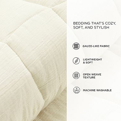 Lush Decor Cloud Gauze Pearl White Quilt Set