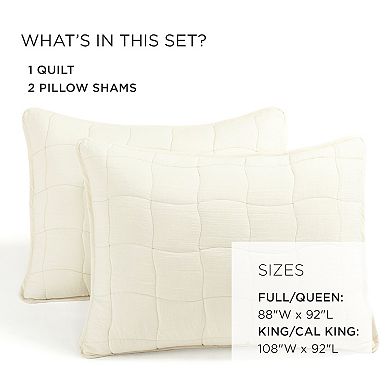 Lush Decor Cloud Gauze Pearl White Quilt Set