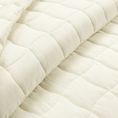 Lush Decor Cloud Gauze Pearl White Quilt Set
