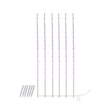 Northlight Purple LED Branch Christmas Light Stakes - 6 pc Set