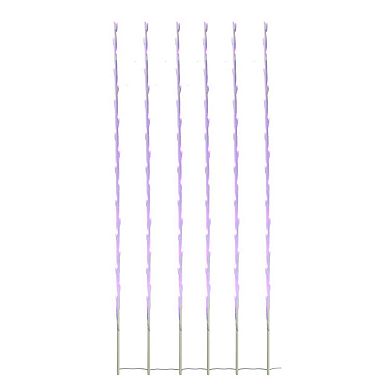 Northlight Purple LED Branch Christmas Light Stakes - 6-Piece Set