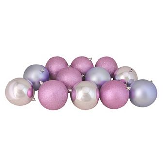 Northlight 12-Pack Purple Shatterproof 4-Finish Christmas Ball Ornaments