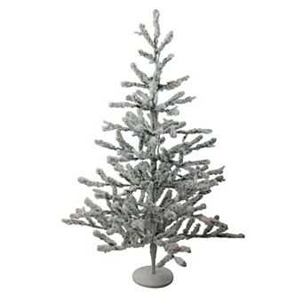 Northlight 36 in Green Flocked Alpine Coral Artificial Christmas Tree
