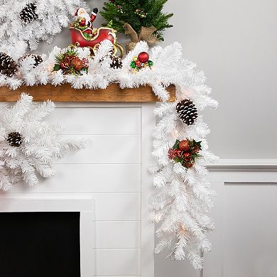 Northlight Pre-lit Snow White Artificial Christmas Garland