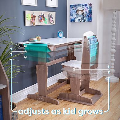 KidKraft Grow Together™ Pocket Adjustable Wooden Desk and Chair