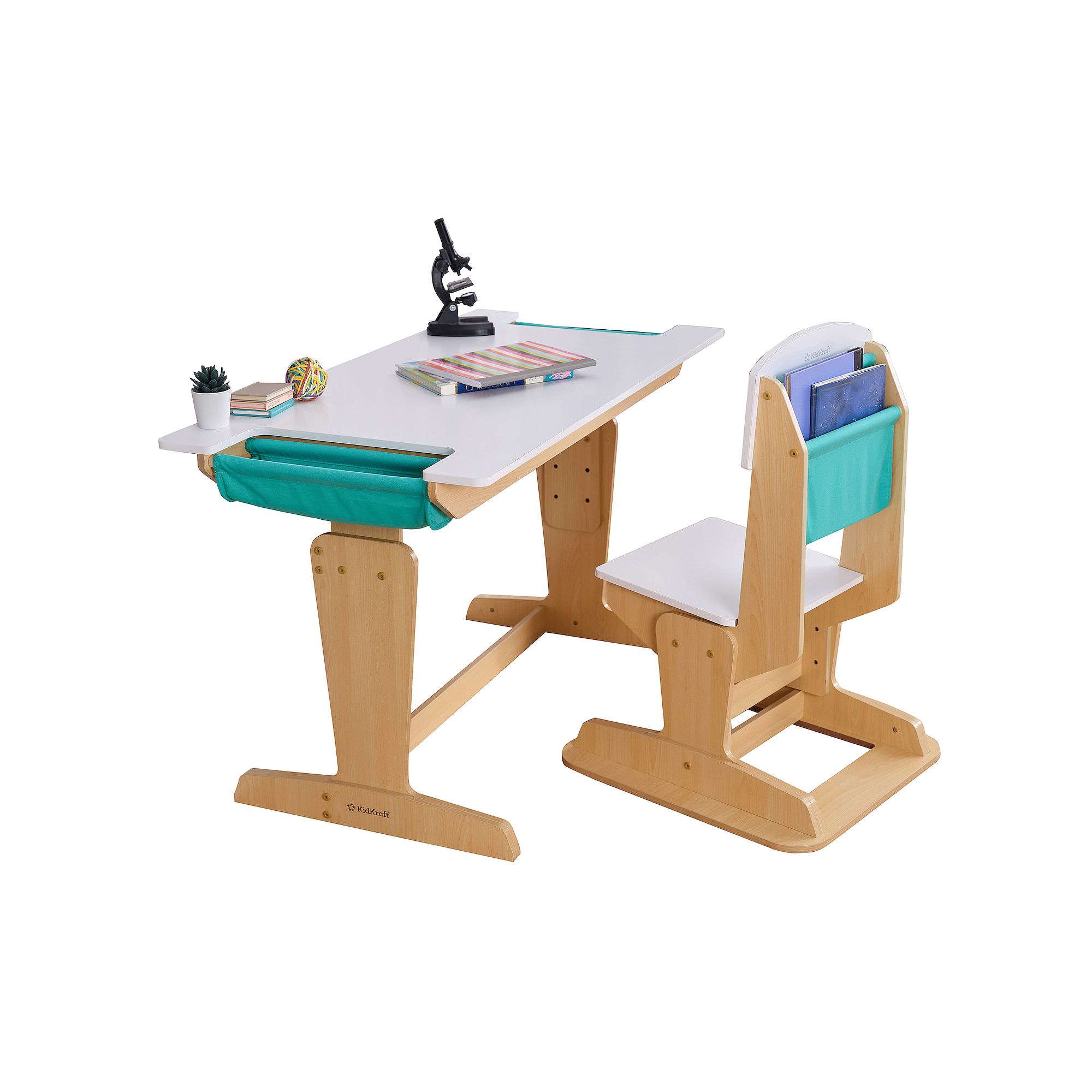 KidKraft Grow Together™ Pocket Adjustable Wooden Desk and Chair, Multi