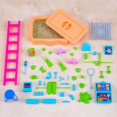 KidKraft 2-in-1 Beach & Rescue Center Wooden Dollhouse with 50 Accessories, Sand & Animals