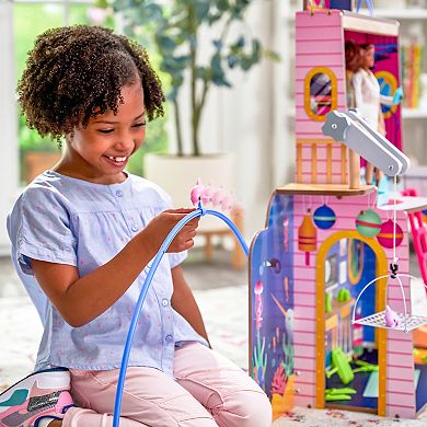 KidKraft 2-in-1 Beach & Rescue Center Wooden Dollhouse with 50 Accessories, Sand & Animals