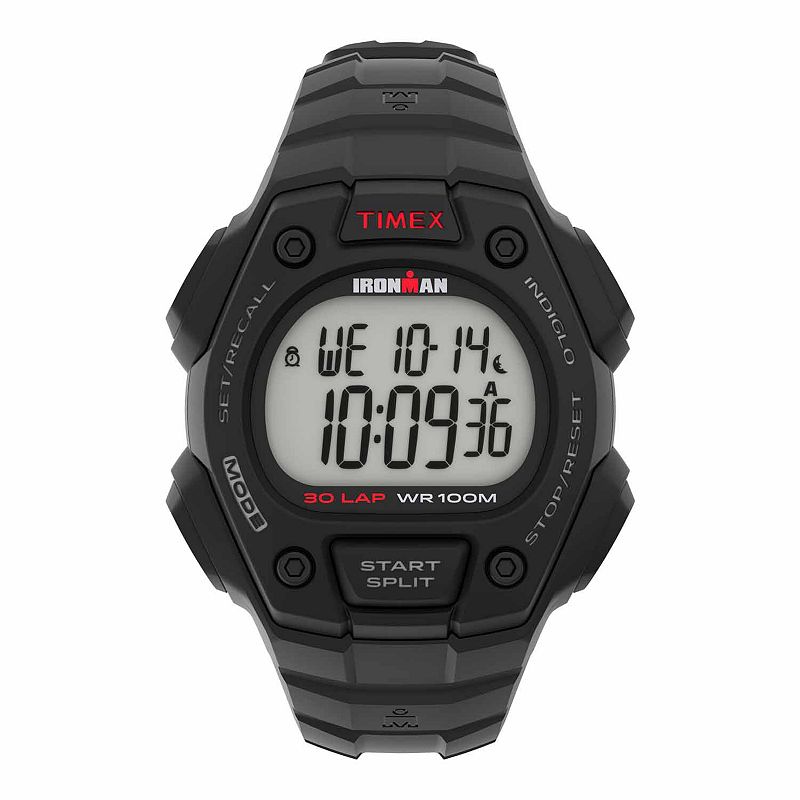 Timex® Men's Ironman Triathlon Classic 30 Lap Digital Watch - T5K822JT, Size: 41 MM, Black