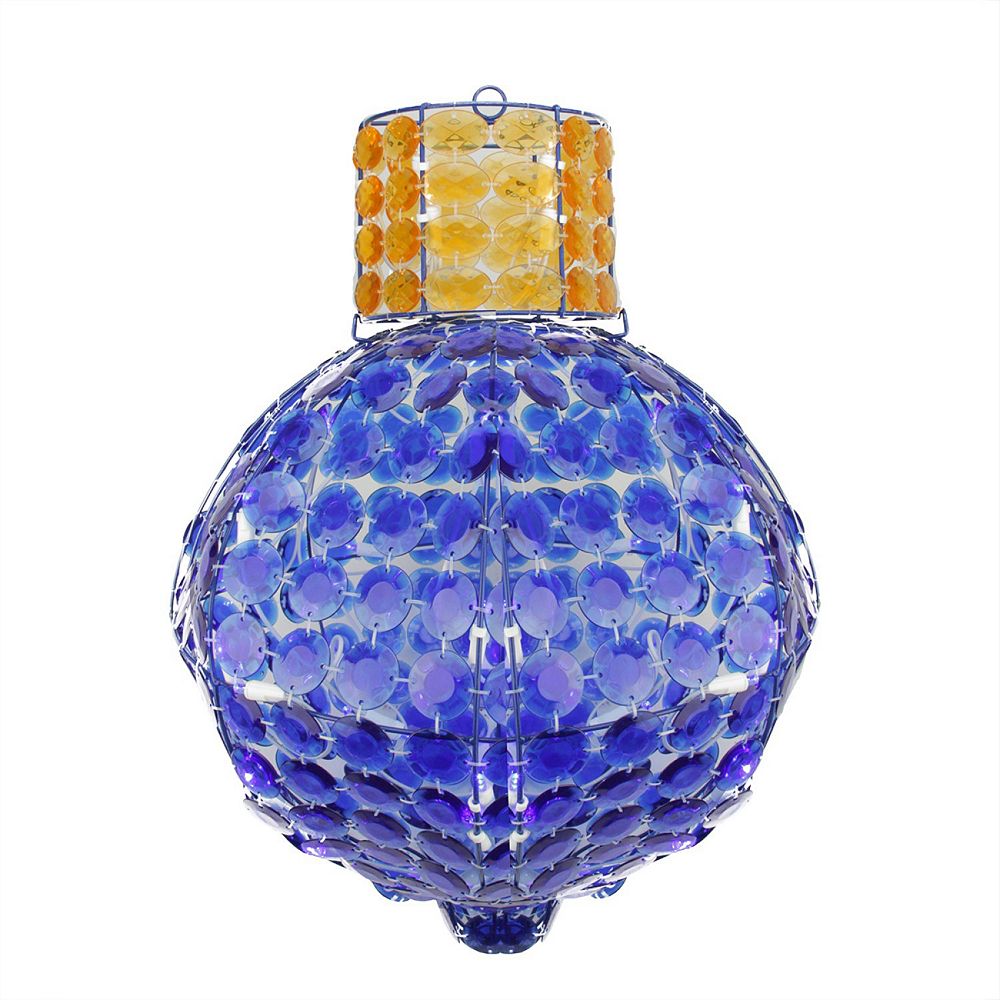 Northlight 21-in. Blue and Amber LED Lighted Faceted Onion Finial ...