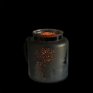 Northlight 9.5-in. Gray & Silver Tree Silhouette Christmas Pillar Candle Holder Table Decor