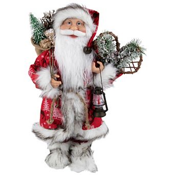 Northlight 16 in Santa Claus With Lantern & Snowshoes Christmas Figure Table Decor