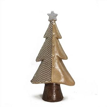 Northlight 18 in Brown & Silver Christmas Tree With Glitter Star Table Decor