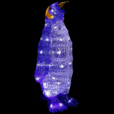 Northlight LED Lit Commercial Grade Acrylic Penguin Christmas Outdoor Decoration - 18" - Polar White Lights